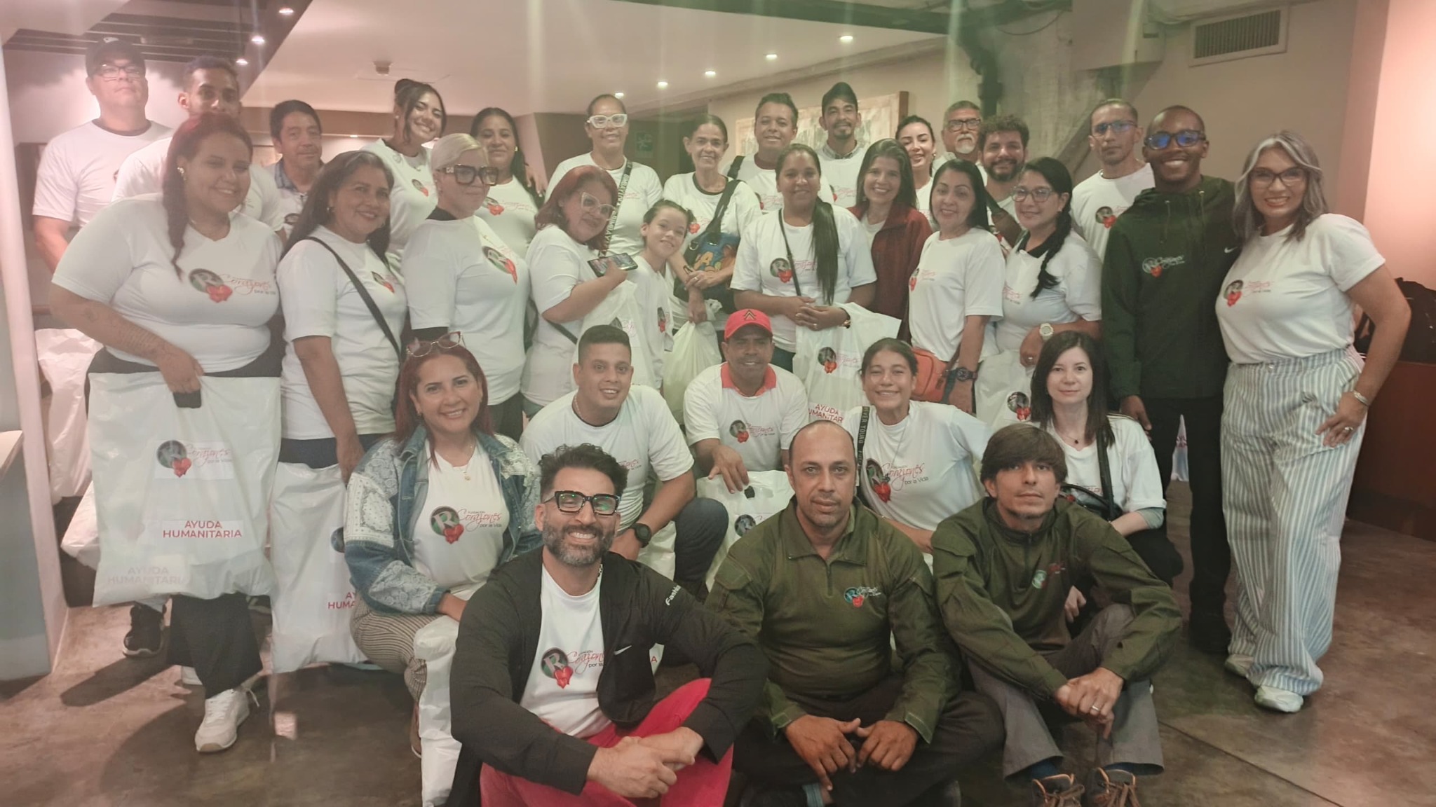Fundación Corazones por la Vida volunteers and coordinators gathered after a monthly training session in Venezuela.