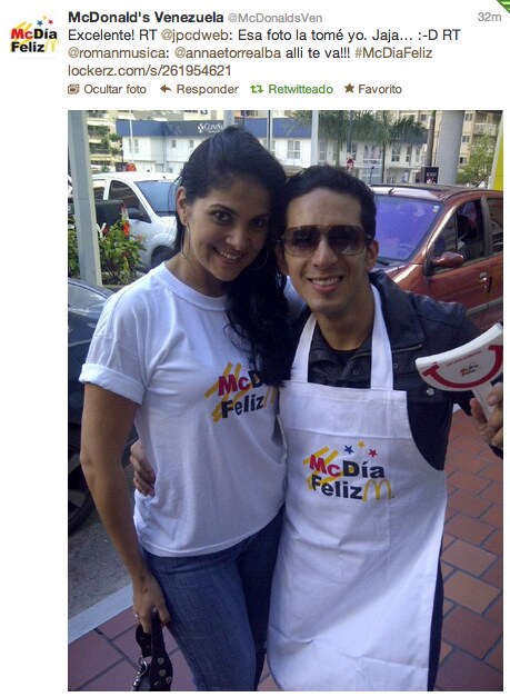 Historical social media photograph of volunteers at McDía Feliz in McDonald’s La Castellana, Caracas, in 2012.