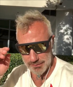 Gianluca Vacchi speaking on camera in the appeal for the Doral drive.